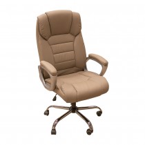 Cadeira Presidente almofadada para escritório Taupe / Marrom Claro - LMS-BY-8-670 - OUTLET