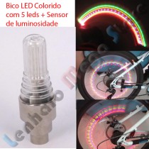 Par de Bico LED para pneu - Colorido - Metal - Com sensor de movimento e iluminação