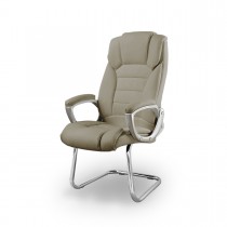 Cadeira Presidente almofadada para escritório TAUPE com Base Fixa - LMS-BY-8-670-F