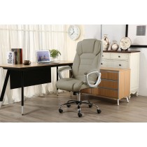 Cadeira Presidente almofadada para escritório Taupe / Marrom Claro - LMS-BY-8-670