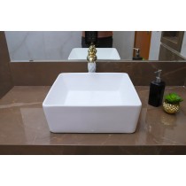 Cuba de Apoio em Cerâmica para Lavabos e Banheiros - Branca - Premium - LMS-MK-4013