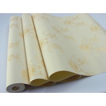 Papel de Parede Lavável - Creme com Detalhes em Dourado - Rolo com 10m x 53cm - LMS-PPD-W2000-1 (M2000-1)