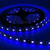 Fita LED Azul SMD 5050 / Fundo Preto - IP65 - Rolo com 5 metros com 60 Leds por metro - 2418