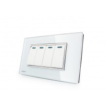 Espelho Livolo com Interruptor de 4 Botões Branco - LMS-VL-C3K4S-81
