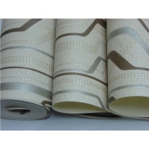 Papel de Parede Lavável - Creme - Detalhes Marrom e Cinza - Lindo desenho - Rolo com 10m x 53cm - LMS-PPY-YWJ02-4