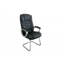 Cadeira Presidente almofadada para escritório PRETA com Base Fixa - LMS-BY-8-670-F