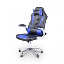 Cadeira Gamer Giratória - Preta e Azul - LMS-YO-RC-718