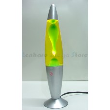 Luminária / Abajur - Lava Lamp / Lava Motion - Verde com Líquido Amarelo - 41 cm - 110 V