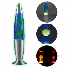 Lava Lamp / Luminária de Lava / Lâmpada de Lava / Luminária / Abajur / Lava Motion - Verde com líquido Azul - 34 cm - 220 V