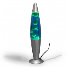 Luminária / Abajur - Lava Lamp / Lava Motion - Verde com líquido Azul - 41 cm - 110 V